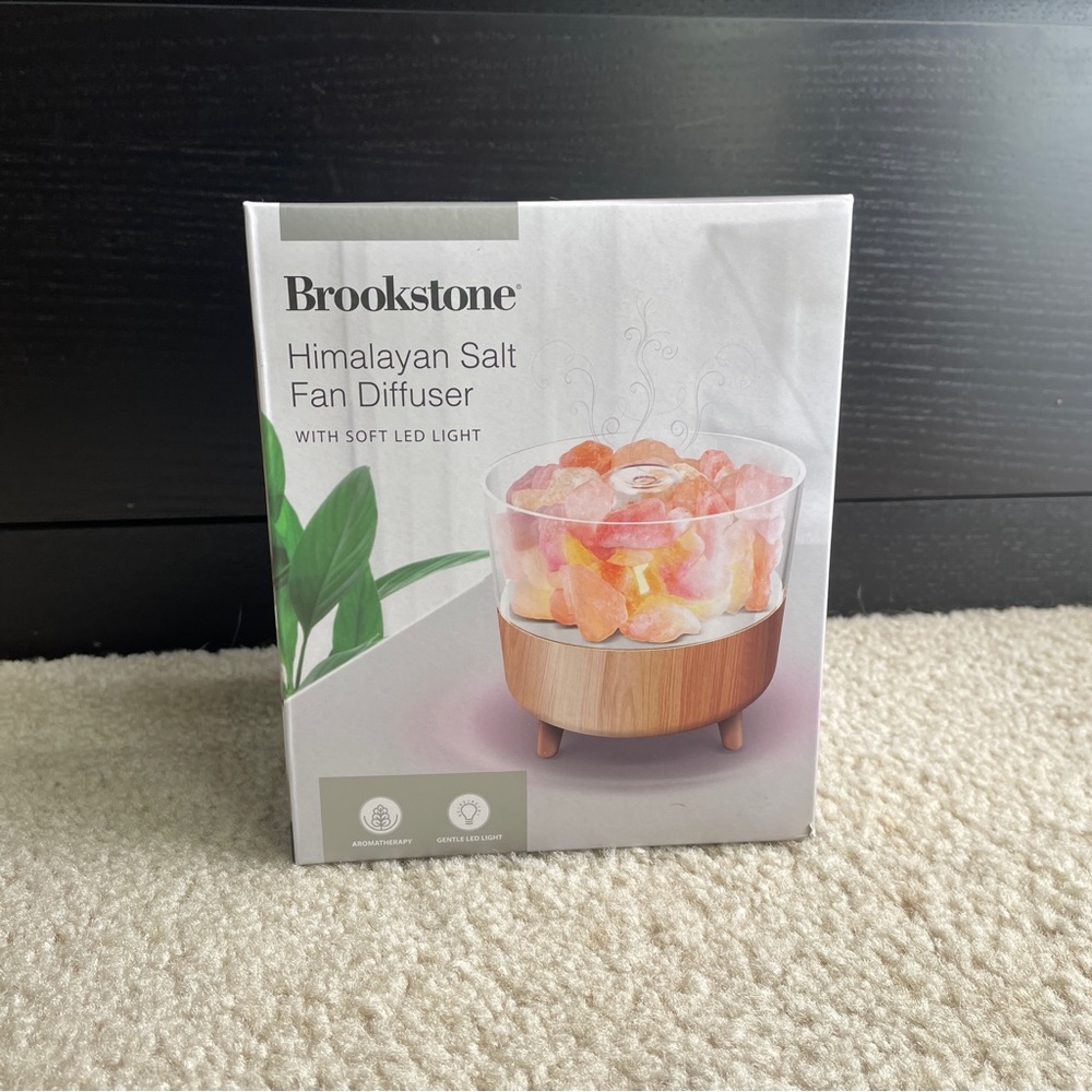 Brookstone Himalayan Salt Fan Diffuser with LED Light